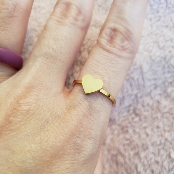 Petite Heart Stackable Stainless Steel Ring - Picture 6 of 8